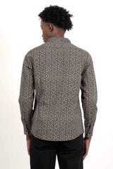 Men's Casual Shirt (Black Printed)