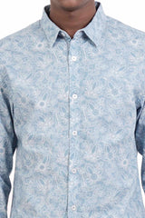 Men's Casual Shirt (Blue Printed)