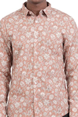 Men's Casual Shirt (Brown Printed)
