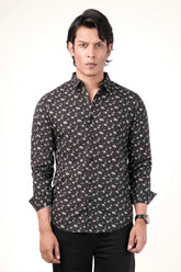 Men's Casual Shirt (Black Printed)