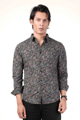 Men's Casual Shirt (Charcoal Print)
