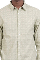 Men's Casual Shirt (Green Printed)