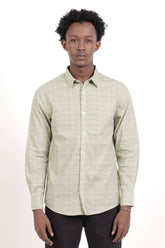 Men's Casual Shirt (Green Printed)