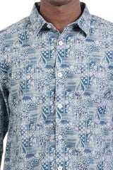 Men's Casual Shirt (Blue Printed)