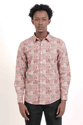Men's Casual Shirt (Coral Printed)