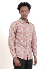 Men's Casual Shirt (Coral Printed)