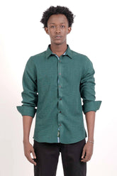Men's Casual Shirt (Dark Green)