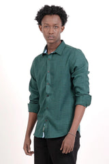 Men's Casual Shirt (Dark Green)