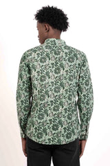 Men's Casual Shirt (Green Printed)