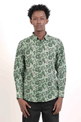 Men's Casual Shirt (Green Printed)