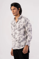 Men's Casual Shirt (Grey Printed)