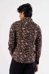 Men's Casual Shirt (Black Printed)