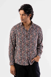 Men's Casual Shirt (Black Printed)