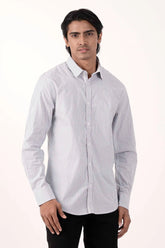 Mens Casual Shirt (White Stripe)