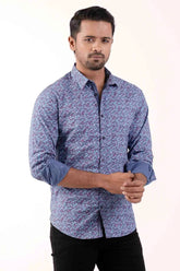 Mens Casual Shirt (Blue Printed)