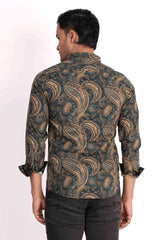 Mens Casual Shirt (Navy Printed)