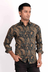 Mens Casual Shirt (Navy Printed)