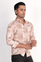 Mens Casual Shirt (Caramel Printed)