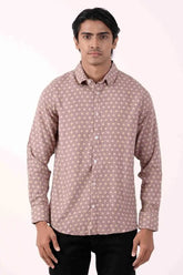 Mens Casual Shirt (Ochre Printed)