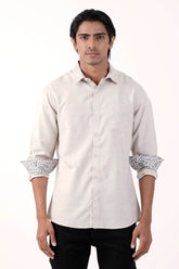 Mens Casual Shirt (Lt. Beige)