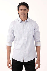 Mens Casual Shirt (Blue Stripe)