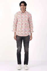 Mens Casual Shirt (Coral Printed)