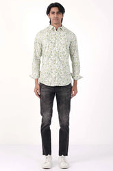 Mens Casual Shirt (Green Printed)