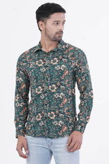 Mens Casual Shirt (Dark Green)