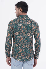 Mens Casual Shirt (Dark Green)