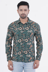 Mens Casual Shirt (Dark Green)