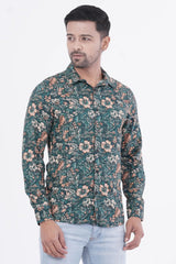 Mens Casual Shirt (Dark Green)