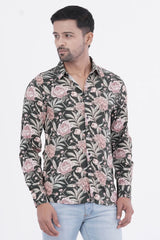 Mens Casual Shirt (Olive Printed)