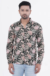 Mens Casual Shirt (Olive Printed)