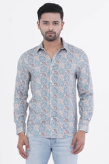Mens Casual Shirt (Sea Blue)