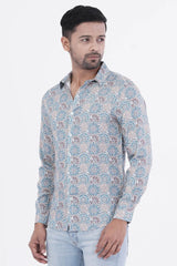 Mens Casual Shirt (Sea Blue)
