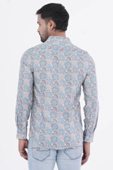 Mens Casual Shirt (Sea Blue)