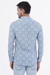 Mens Casual Shirt (Blue Printed)