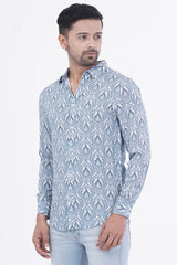 Mens Casual Shirt (Blue Printed)