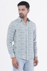 Mens Casual Shirt (Sage Printed)