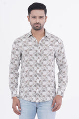 Mens Casual Shirt (Brown Printed)