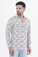 Mens Casual Shirt (Brown Printed)