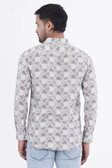 Mens Casual Shirt (Brown Printed)