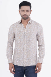 Mens Casual Shirt (Grey Printed)