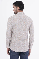 Mens Casual Shirt (Grey Printed)