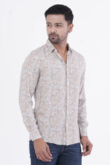Mens Casual Shirt (Grey Printed)