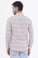 Mens Casual Shirt (Orange Print)