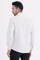 Mens Casual Shirt (White Stripe)