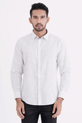 Mens Casual Shirt (White Stripe)