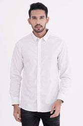 Mens Casual Shirt (White Printed)