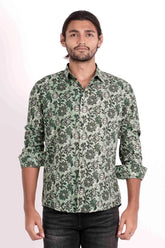 Men's Casual Shirt (Green Printed)